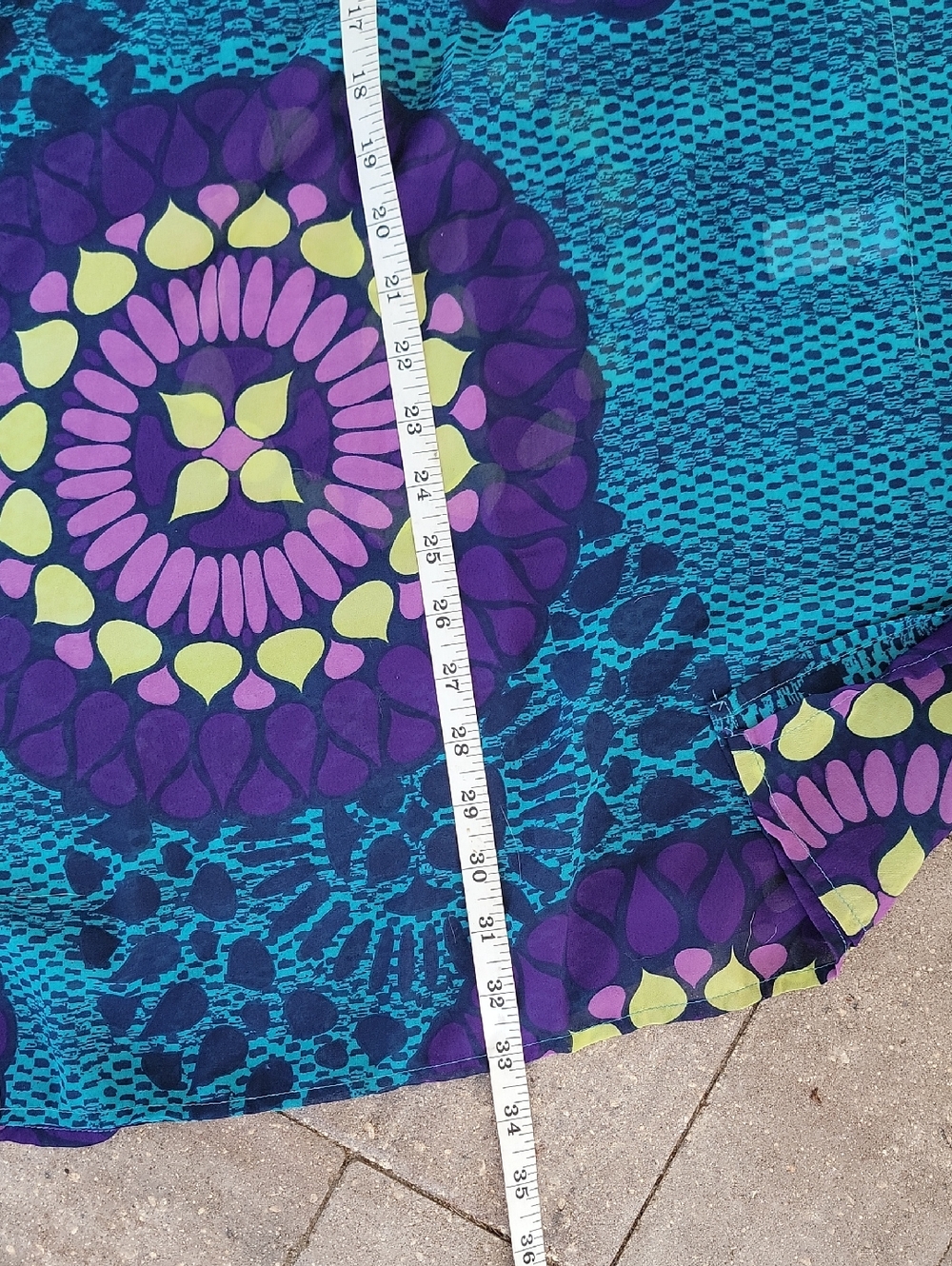 Old Navy Vibrant Purple Teal Floral Print Swim Cover Up Sz XXL - Picture 9 of 9